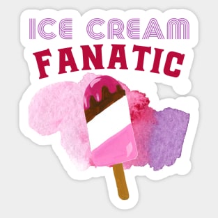 Ice cream fanatic pink and purple icy pole Sticker